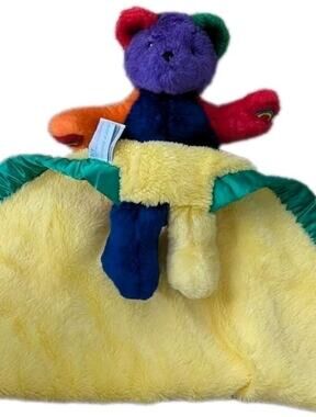 My Banky Baby Blanket Bear Hope Plush Colorful 90s Vtg Satin 40" Large Lovey